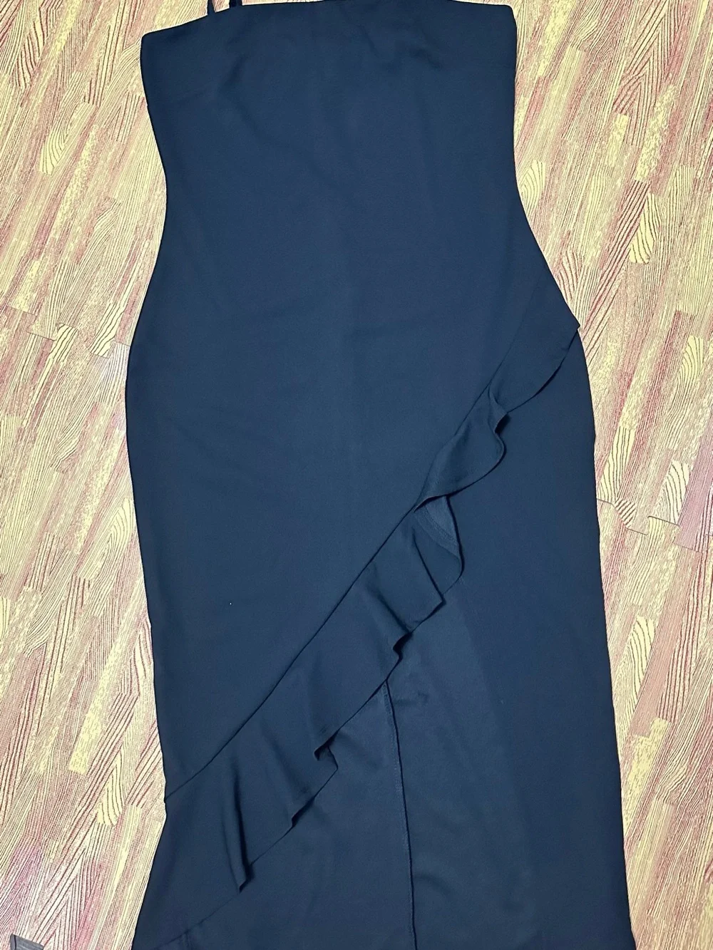 Aeropostale Black Ruffle Strap Midi Dress